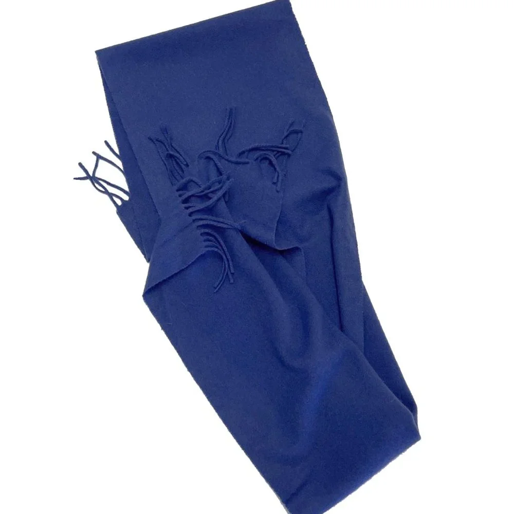 NEW Polo Ralph Lauren Soft Wool Scarf! Blue With Orange Player Made in Italy